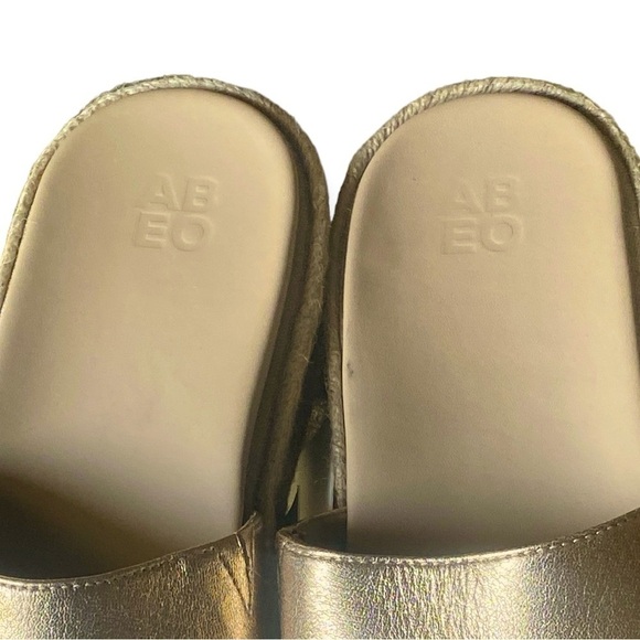AEBO Metallic Gold Solstice Slide NWT Braided Jute Platform Wedge Women’… - Picture 8 of 13